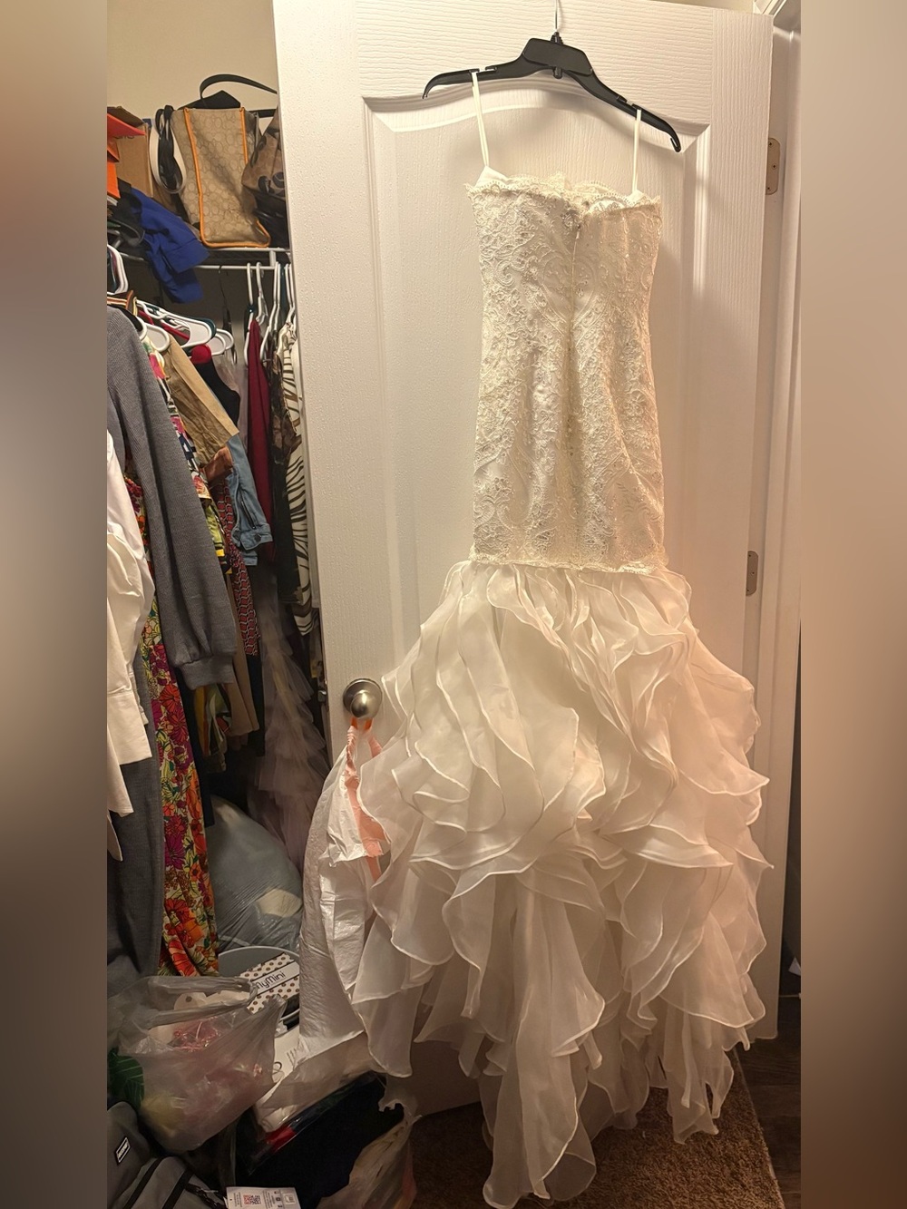 Ivory Ruffle Lace wedding Dress